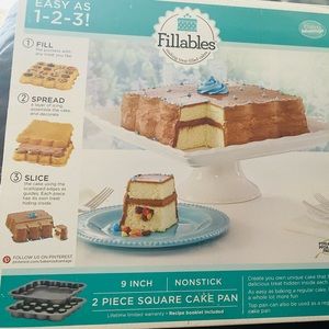 9 inch square “fillable” cake pan
